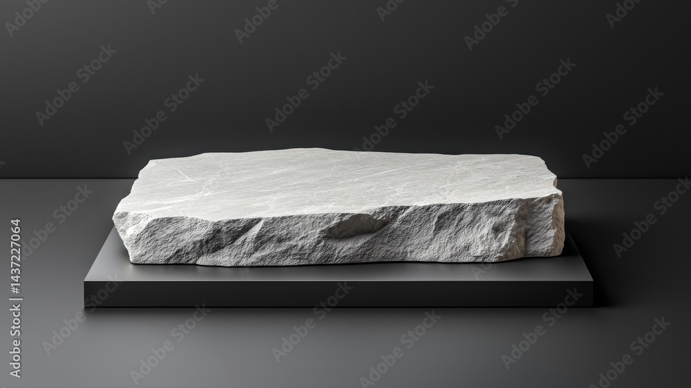 Poster stone slab display platform stone slab platform display product presentation minimalist gray dark
