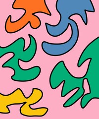 Hand Drawing Illustration Abstract Shape Retro Background Vintage