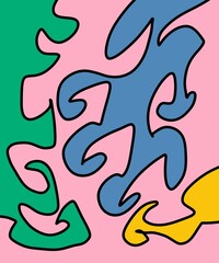 Hand Drawing Illustration Abstract Shape Retro Background Vintage