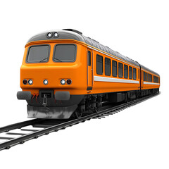 Obraz premium Orange train on dark tracks photography