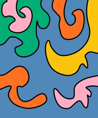 Fototapeta premium Hand Drawing Illustration Abstract Shape Retro Background Vintage