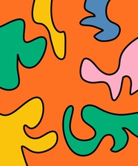 Hand Drawing Illustration Abstract Shape Retro Background Vintage