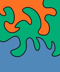 Hand Drawing Illustration Abstract Shape Retro Background Vintage