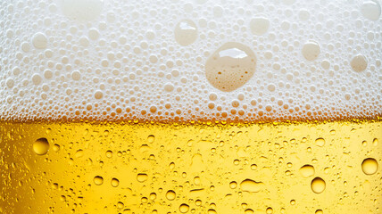 macro beer drink, Water drops background, Close up drops of a Ice Cold Pint of Beer condensation , background texture, Generative ai