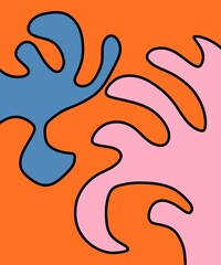 Hand Drawing Illustration Abstract Shape Retro Background Vintage