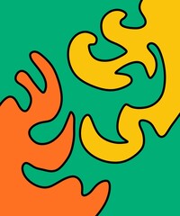 Hand Drawing Illustration Abstract Shape Retro Background Vintage