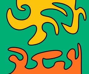 Hand Drawing Illustration Abstract Shape Retro Background Vintage