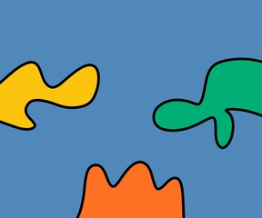 Hand Drawing Illustration Abstract Shape Retro Background Vintage