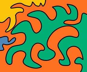 Hand Drawing Illustration Abstract Shape Retro Background Vintage