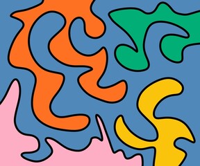 Hand Drawing Illustration Abstract Shape Retro Background Vintage