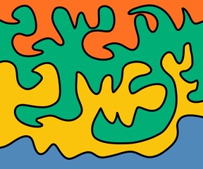 Hand Drawing Illustration Abstract Shape Retro Background Vintage