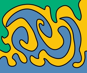 Hand Drawing Illustration Abstract Shape Retro Background Vintage