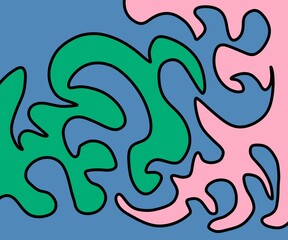 Hand Drawing Illustration Abstract Shape Retro Background Vintage