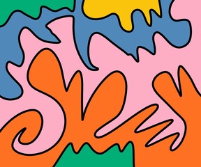 Hand Drawing Illustration Abstract Shape Retro Background Vintage