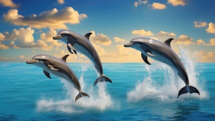 Dolphin Jumping Out of Ocean Water – Marine Wildlife in Action