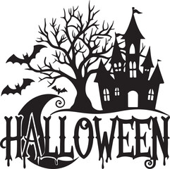 Obraz premium spooky halloween castle