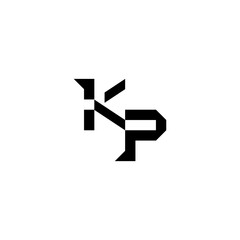 Initial square concept sporty style monogram Alphabet cool minimalist logo KP