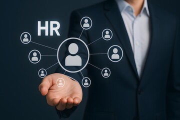 Human Resources Management Concept with Digital Connections Illustrated