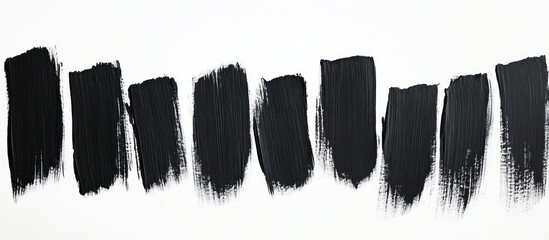 Abstract Black Paint Strokes on White Background