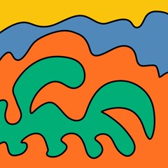 Drawing Illustration Abstract Shape Retro Background Vintage