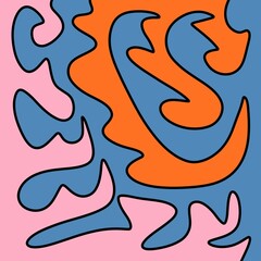 Obraz premium Drawing Illustration Abstract Shape Retro Background Vintage