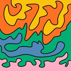 Drawing Illustration Abstract Shape Retro Background Vintage