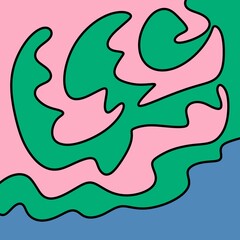 Drawing Illustration Abstract Shape Retro Background Vintage