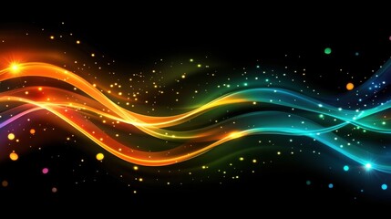 Obraz premium Futuristic flowing wave background with gradient neon lines, great for stylish branding, cover templates, and ads.