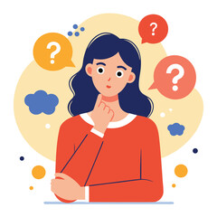 woman thinking vector