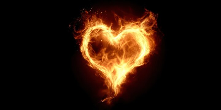 A heart made of fire