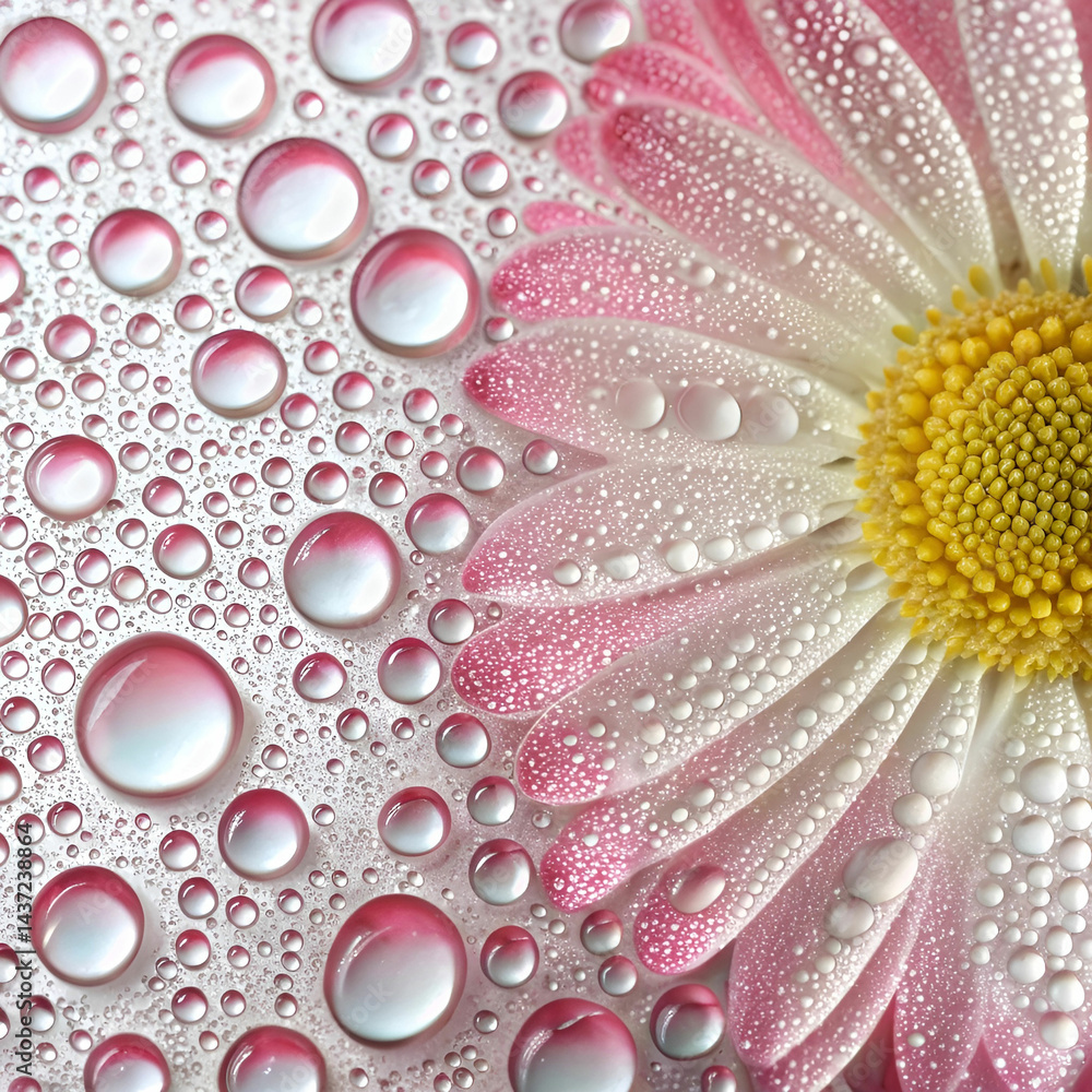 Poster condensation pattern with small circular droplets forming on a surface