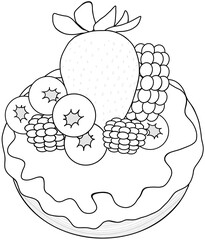 vector illustration of a fruits cake 