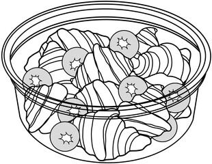 Mini croissant vetor illustration of background 