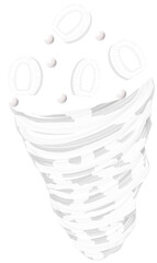 Tonado croissant strawberry flavor illustration of background 