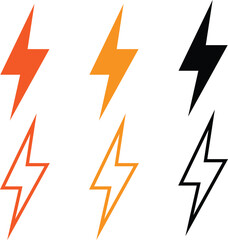 This vector set features a 3D design with orange and green lightning bolt icons and red arrow pointers, essential business elements for web illustration