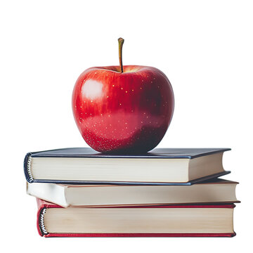 red apple on book png