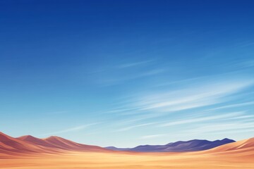Fototapeta premium Majestic desert landscape with tall dunes and blue sky, minimalistic style.