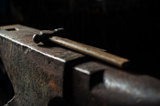 Hammer sitting on anvil