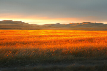 Obraz premium blurred_golden_field_sunset,