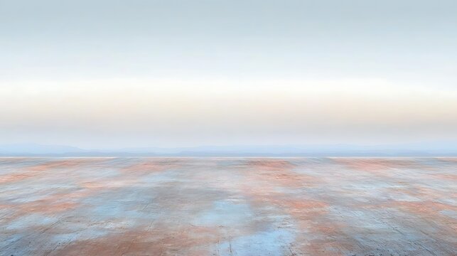 Peaceful misty horizon landscape