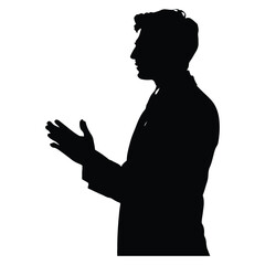 A silhouette of Business training icon vector set on a white background