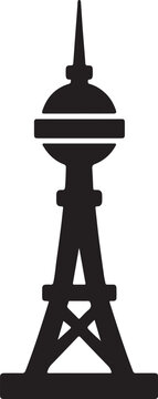 silhouette of a tower