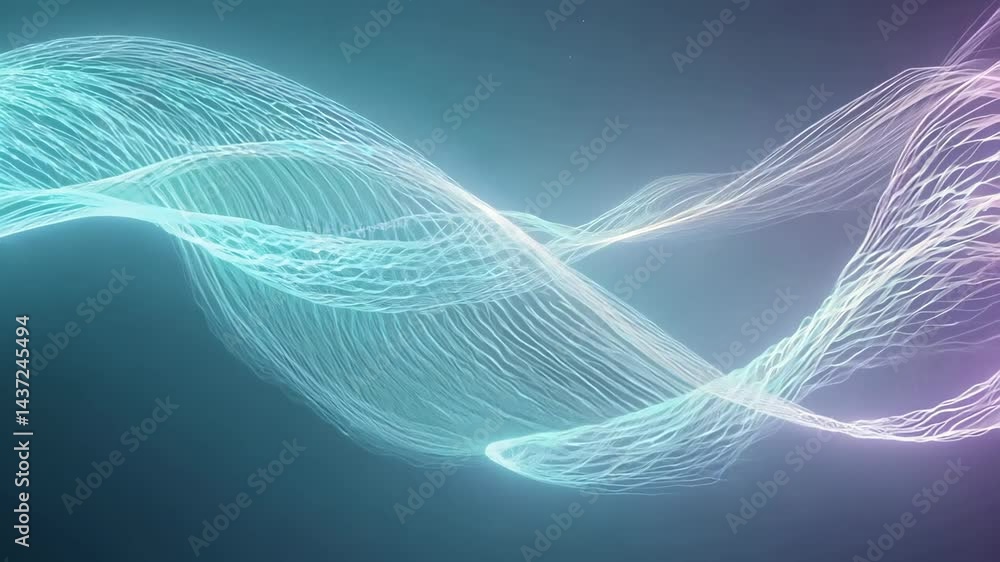 Poster ethereal animated light currents: seamless fluid dynamics for immersive background visuals