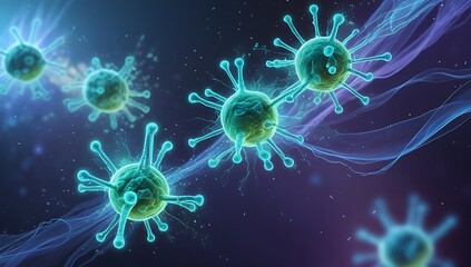 Medical Science Technology Abstract Background in Blue, Futuristic and Advanced Visualization