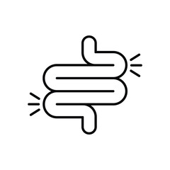 Digestive system symbol featuring intestines and gut constipation flat vector design