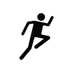 Man running fast icon. Rush symbol. Vector design on a white background