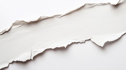 Ripped and Torn Paper Edges Isolated on White Background, Perfect for Creative Design and Textures