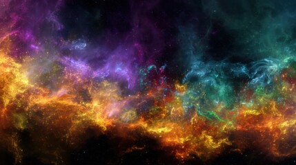 Naklejka premium Colorful nebula density particles drawing.