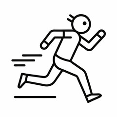 running man outline icon on white background