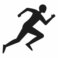 silhouette of running man on white background